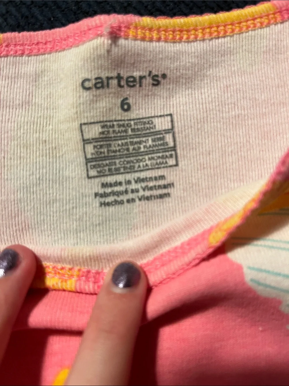 Carter's Pink Short Sleeve Tee with Yellow Ice Cream Cone Print